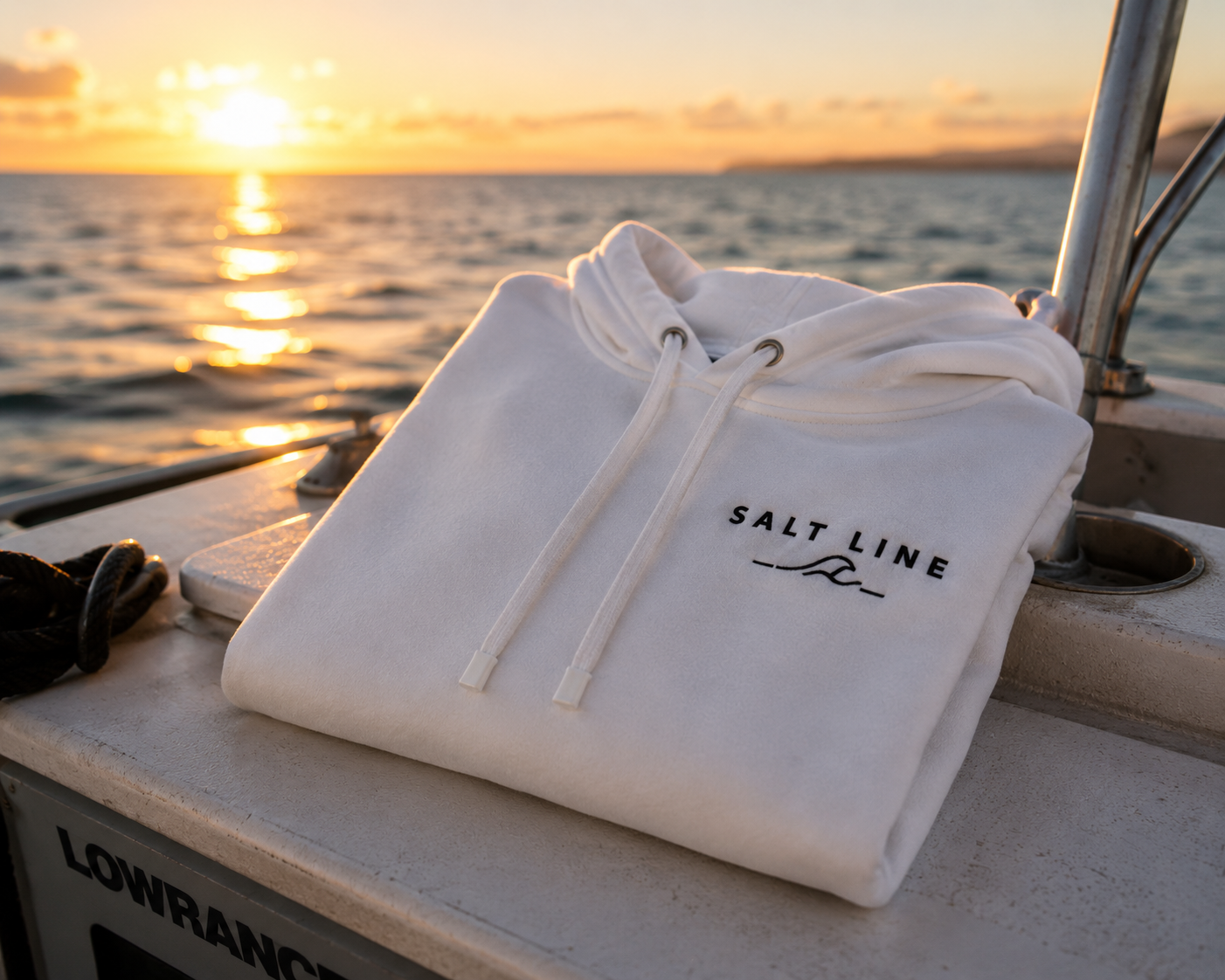 Salt Line Struisbaai Yellowtail Hoodie - White