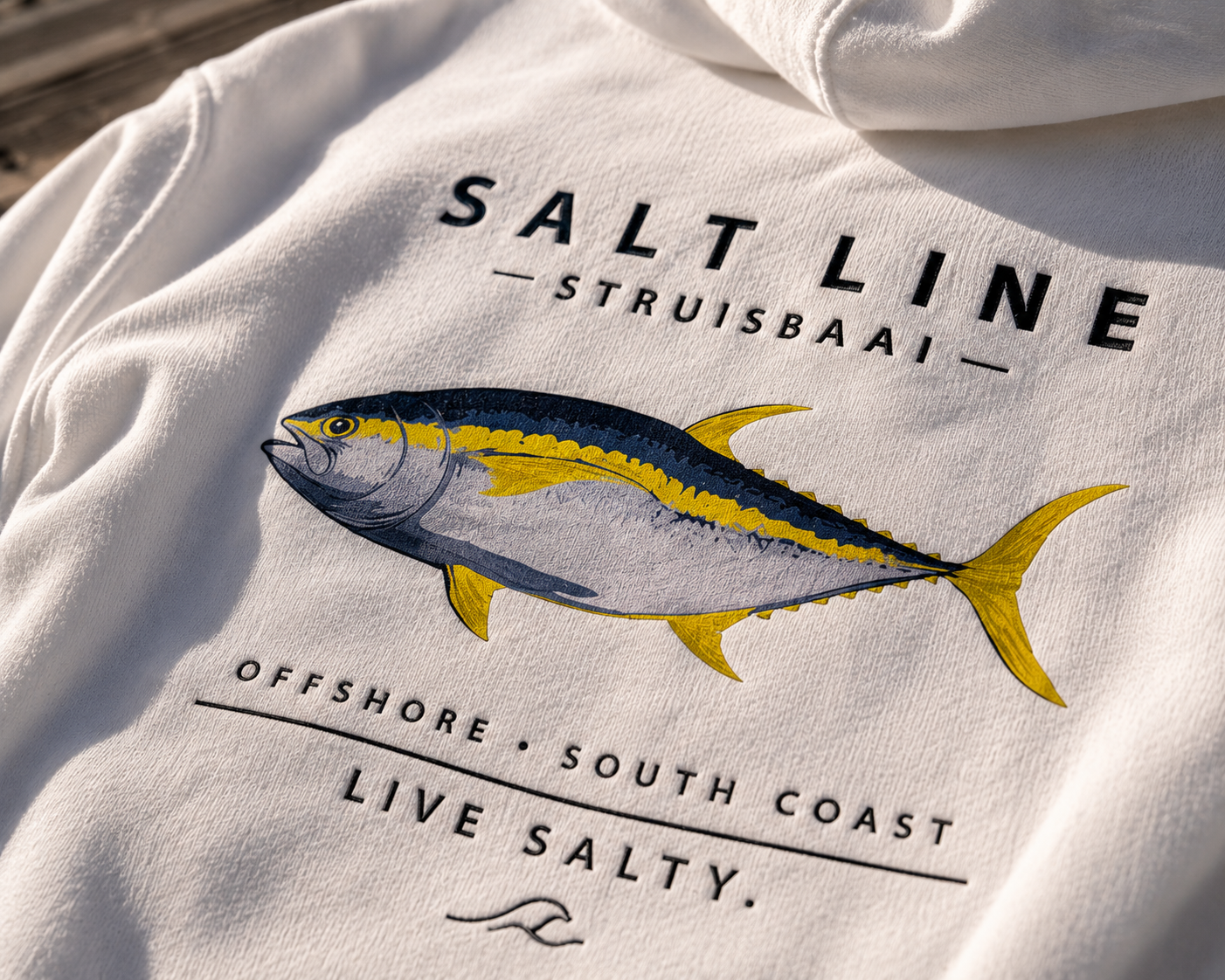 Salt Line Struisbaai Yellowtail Hoodie - White
