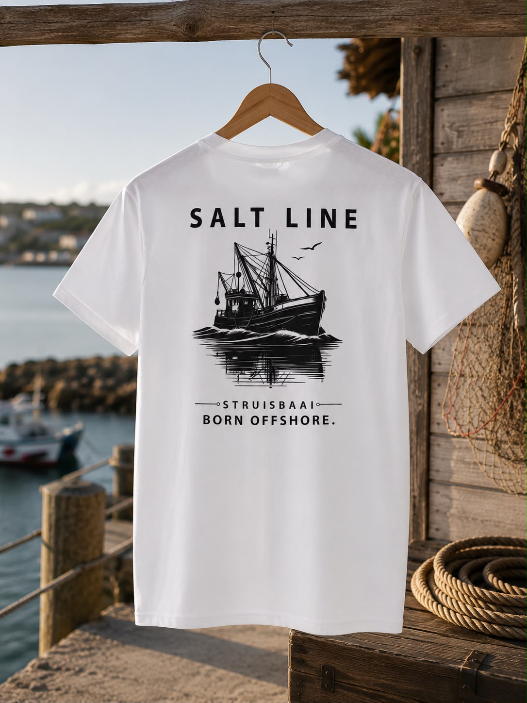 Salt Line Classic V-Neck Tee – White