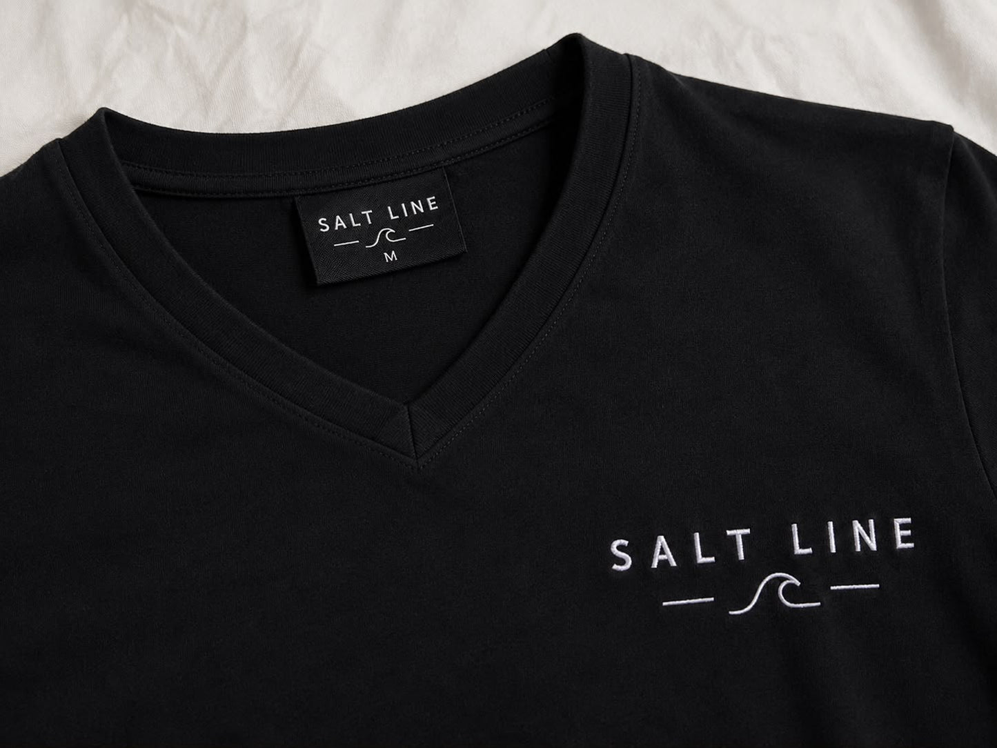 Salt Line Classic V-Neck Tee – Black