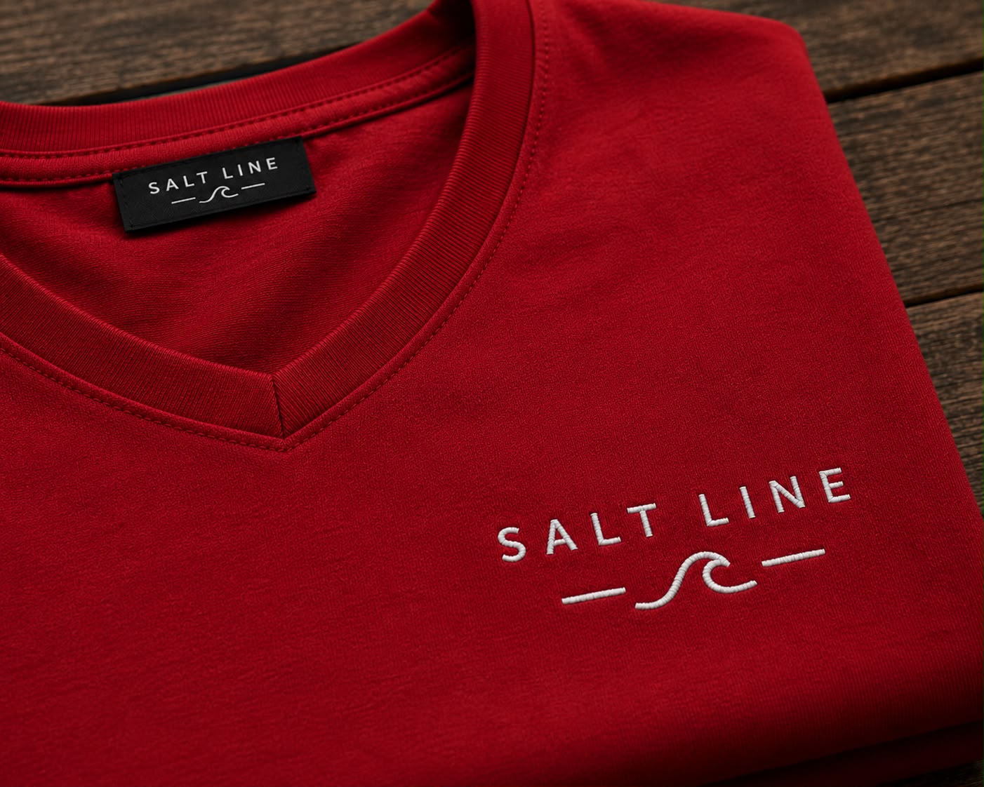 Salt Line Classic V-Neck Tee - Crimson Red